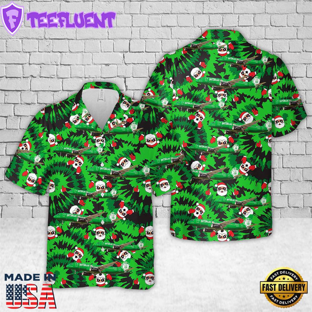 jetBlue Airways Airbus A320-232 Lucky Blue Christmas Hawaiian Shirt