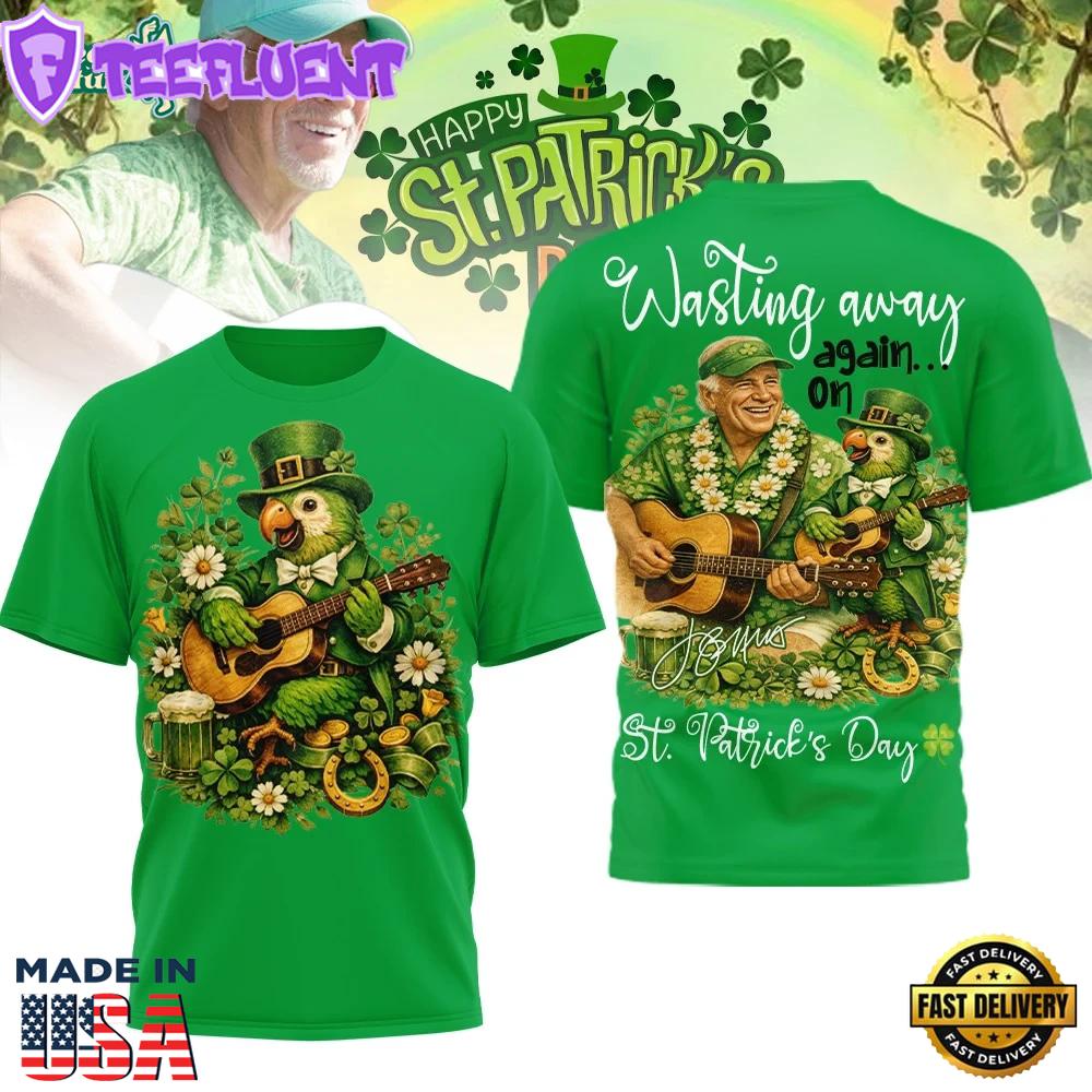 Jimmy Buffett St. Patrick’s Day Wasting Away Again Parrott T Shirt 2026