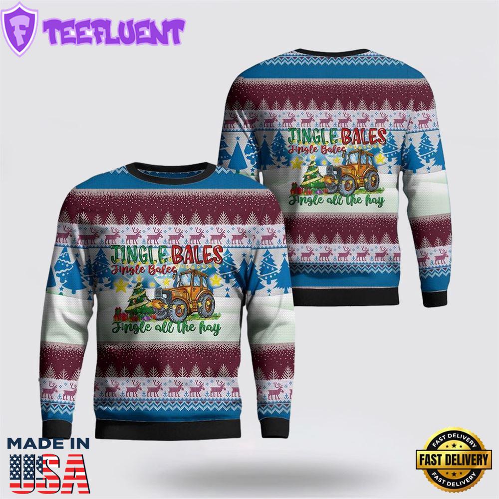 Jingle Bales Jingle Bales Jingle All The Hay Ugly Christmas Sweater