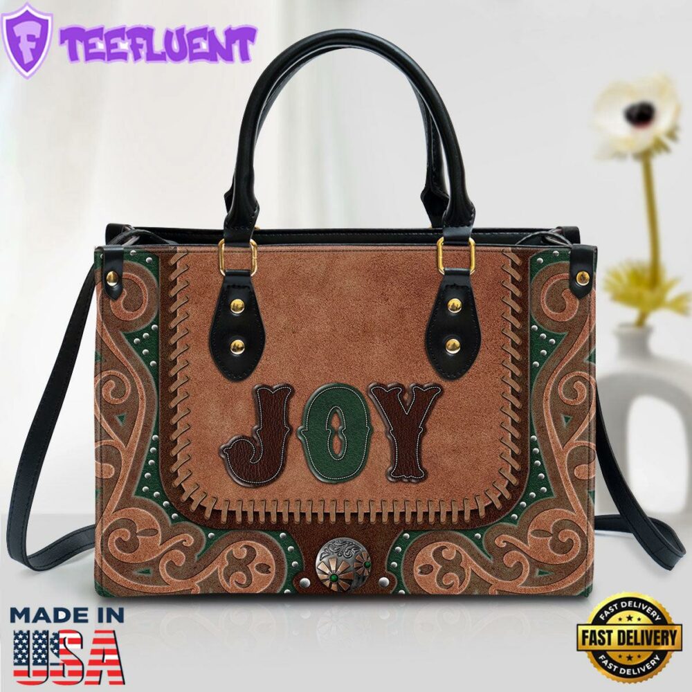 Joy Leather Handbag Christ Gifts Leather Bags