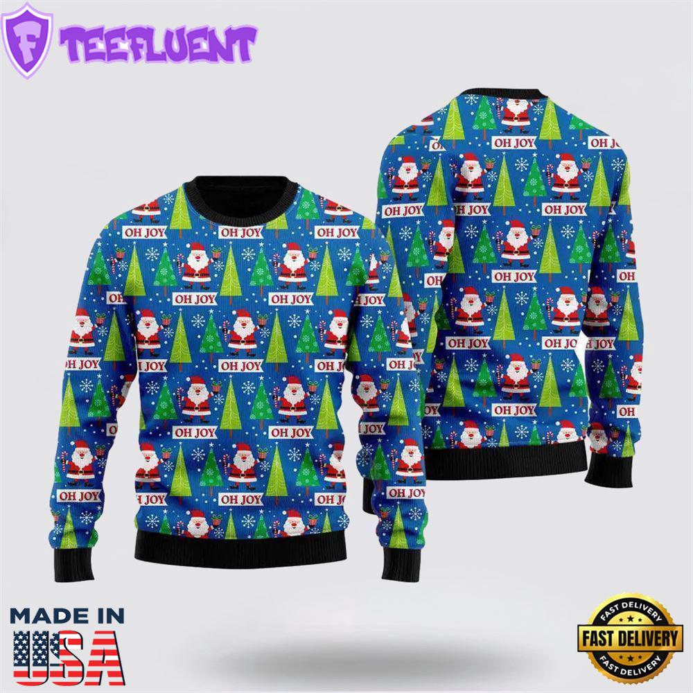 Joyful Holiday Santa Claus Ugly Christmas Sweater For Men And Women