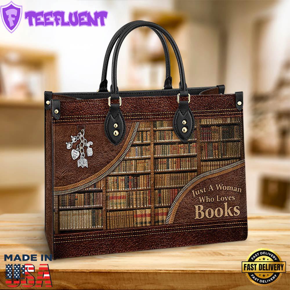 Just A Woman Who Loves Books Leather Bag Christ Gifts Leather Bags