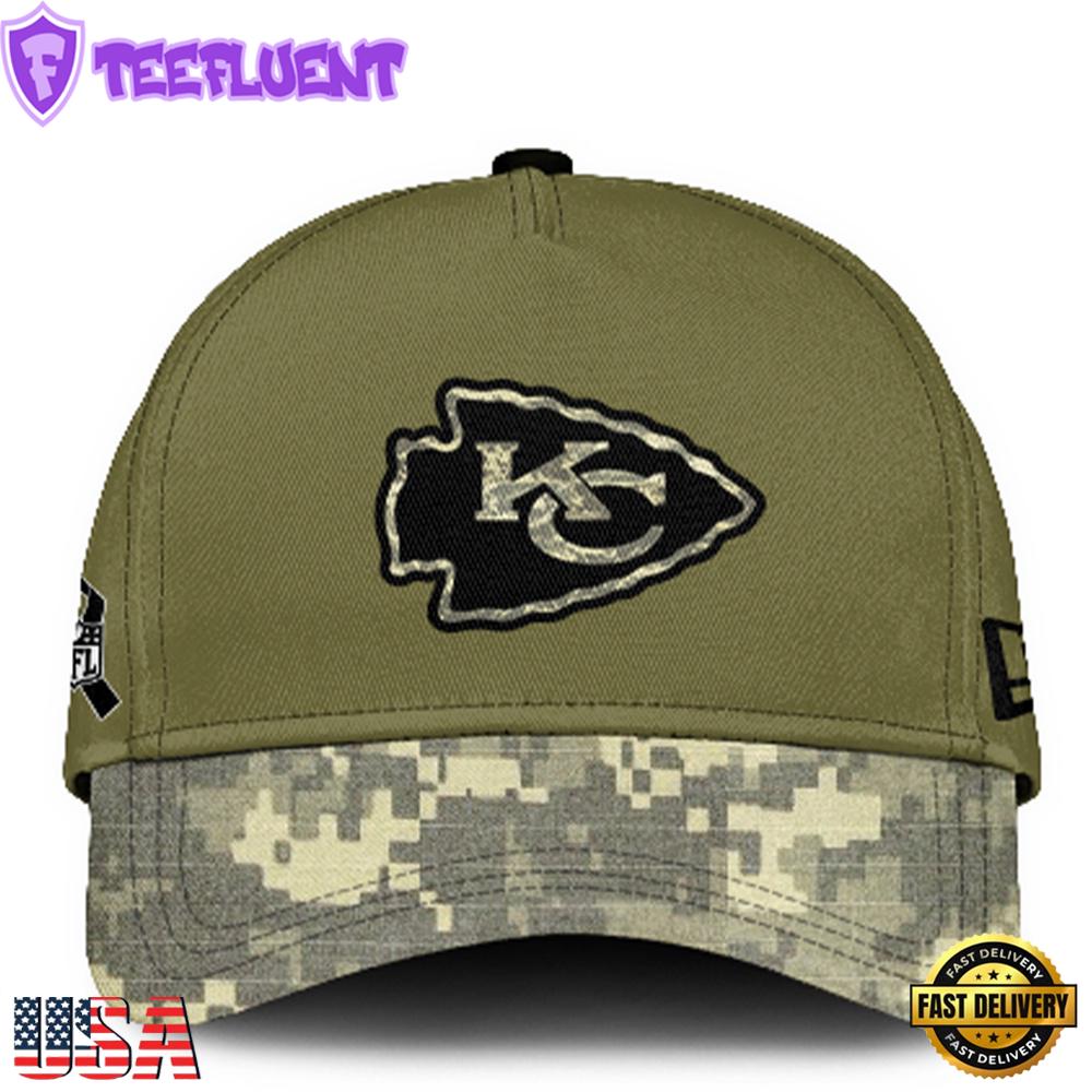 Kansas City Chiefs 2024 Salute to Service Club Green Camo Cap Gift For Veteran