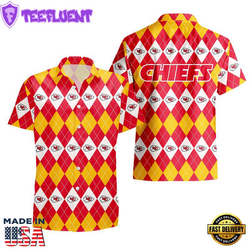 Kansas City Chiefs Caro Pattern Hawaii Shirt and Shorts Summer