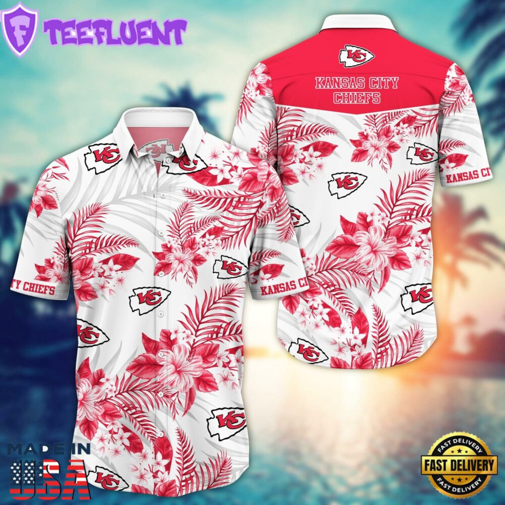 Kansas City Chiefs Crimson Blossom Hawaiian Shirt