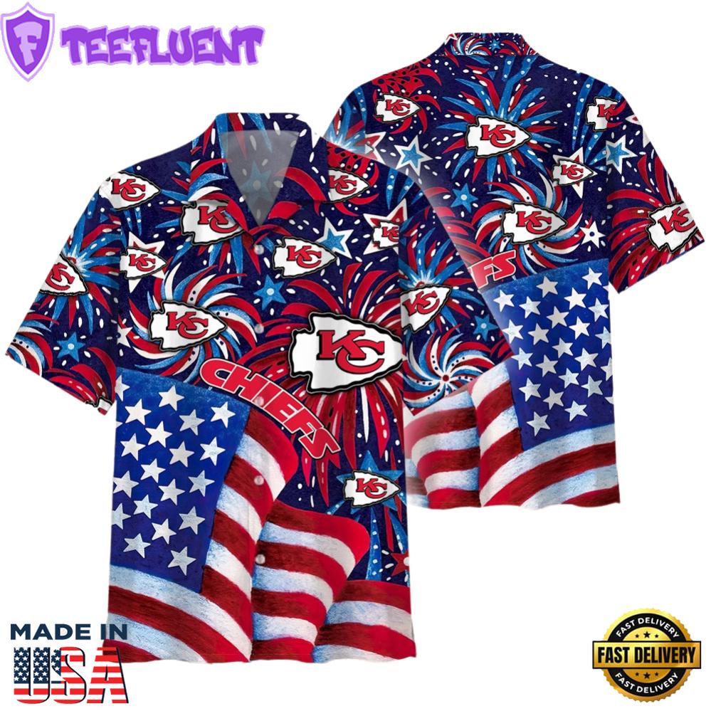 Kansas City Chiefs Fireworks Celebration Hawaiian Shirt