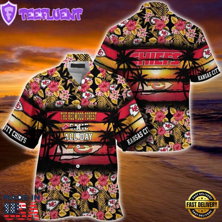 Kansas City Chiefs Floral Sunset Vibes Hawaiian Shirt