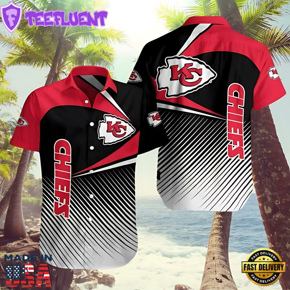 Kansas City Chiefs Gradient Stripes Hawaiian Shirt