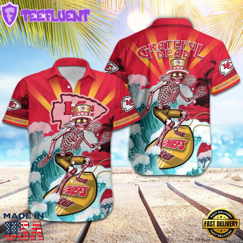 Kansas City Chiefs Grateful Dead Surf Hawaiian Shirt