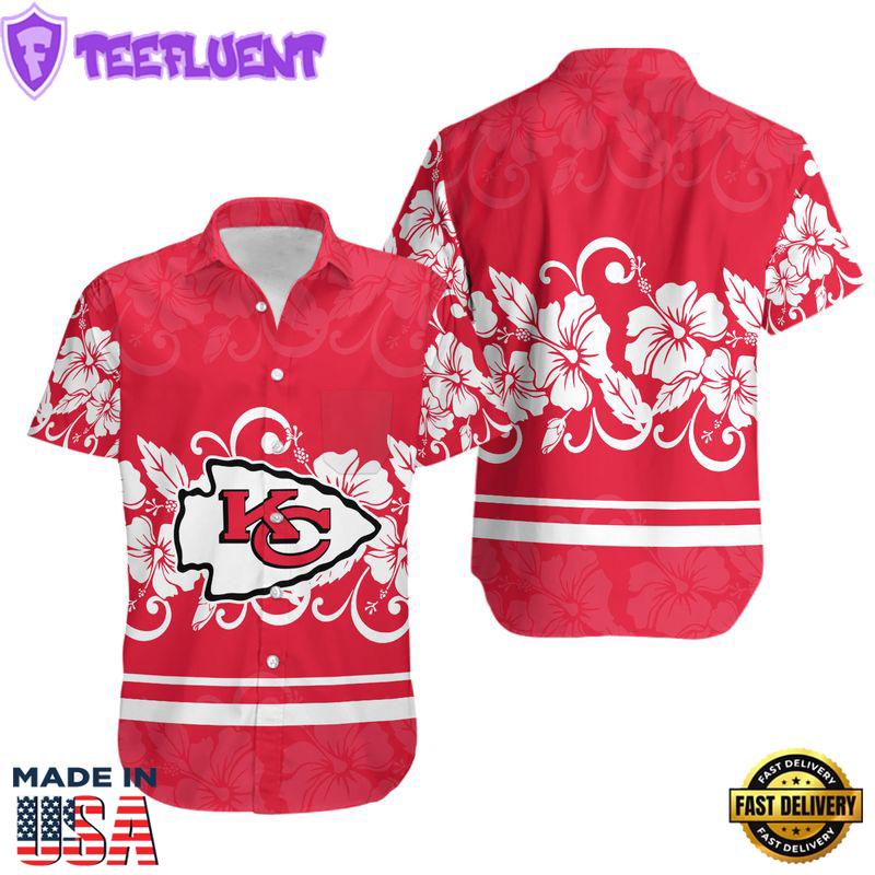 Kansas City Chiefs Hibiscus Flowers Hawaiian Shirt and Shorts Summer
