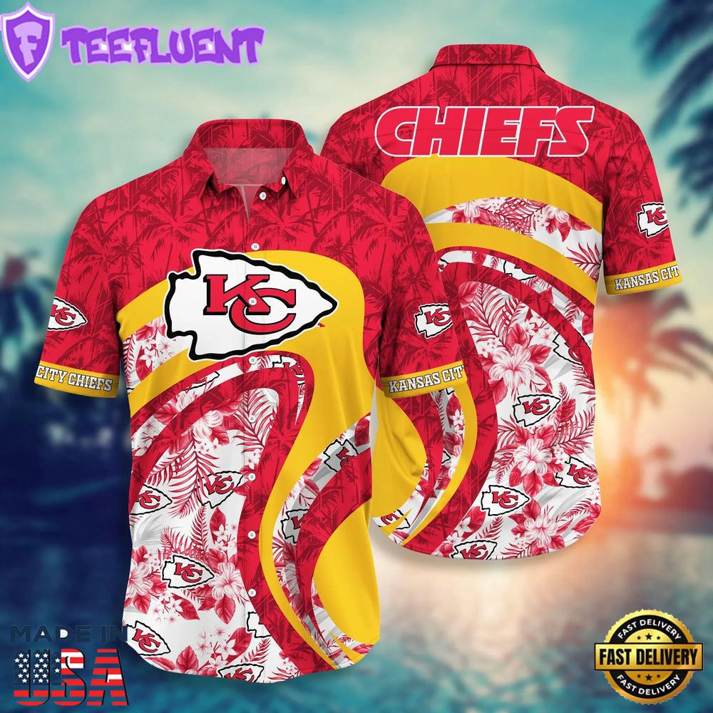 Kansas City Chiefs Hibiscus Print Hawaiian Shirt