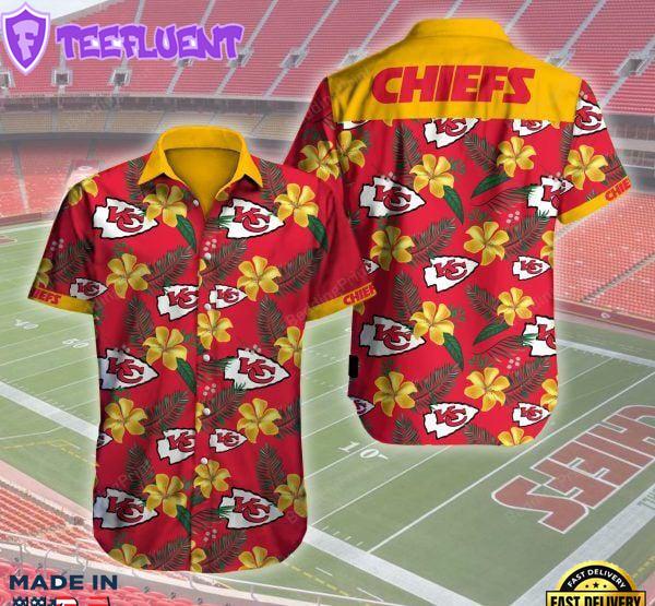 Kansas City Chiefs Hibiscus Yellow Bloom Hawaiian Shirt