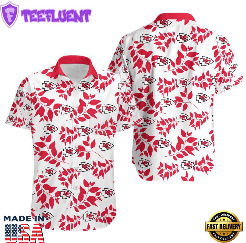 Kansas City Chiefs Leaves Hawaiian Shirt and Shorts Summer