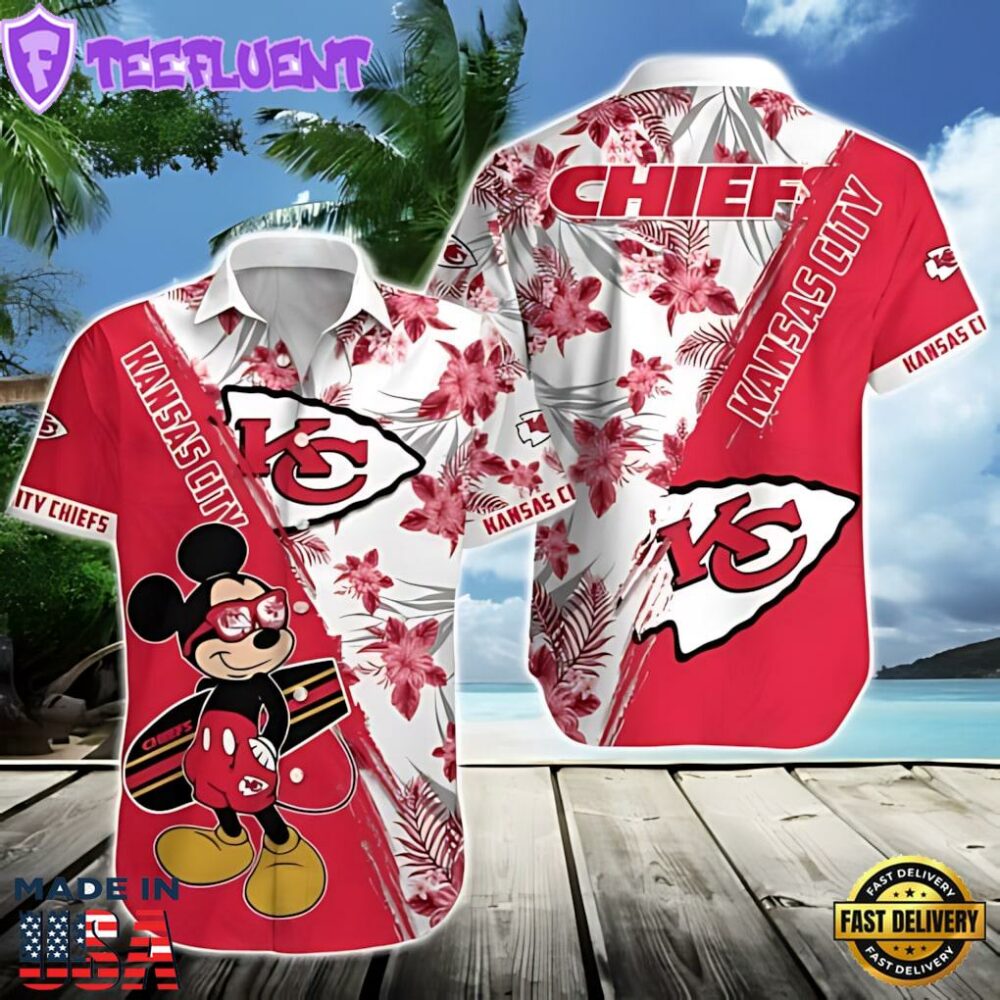 Kansas City Chiefs Mickey Tropical Hawaiian Shirt