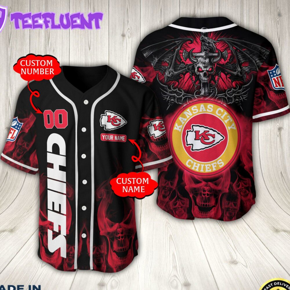 Kansas City Chiefs NFL Baseball Jersey Custom Name And Number Shirt For Fans