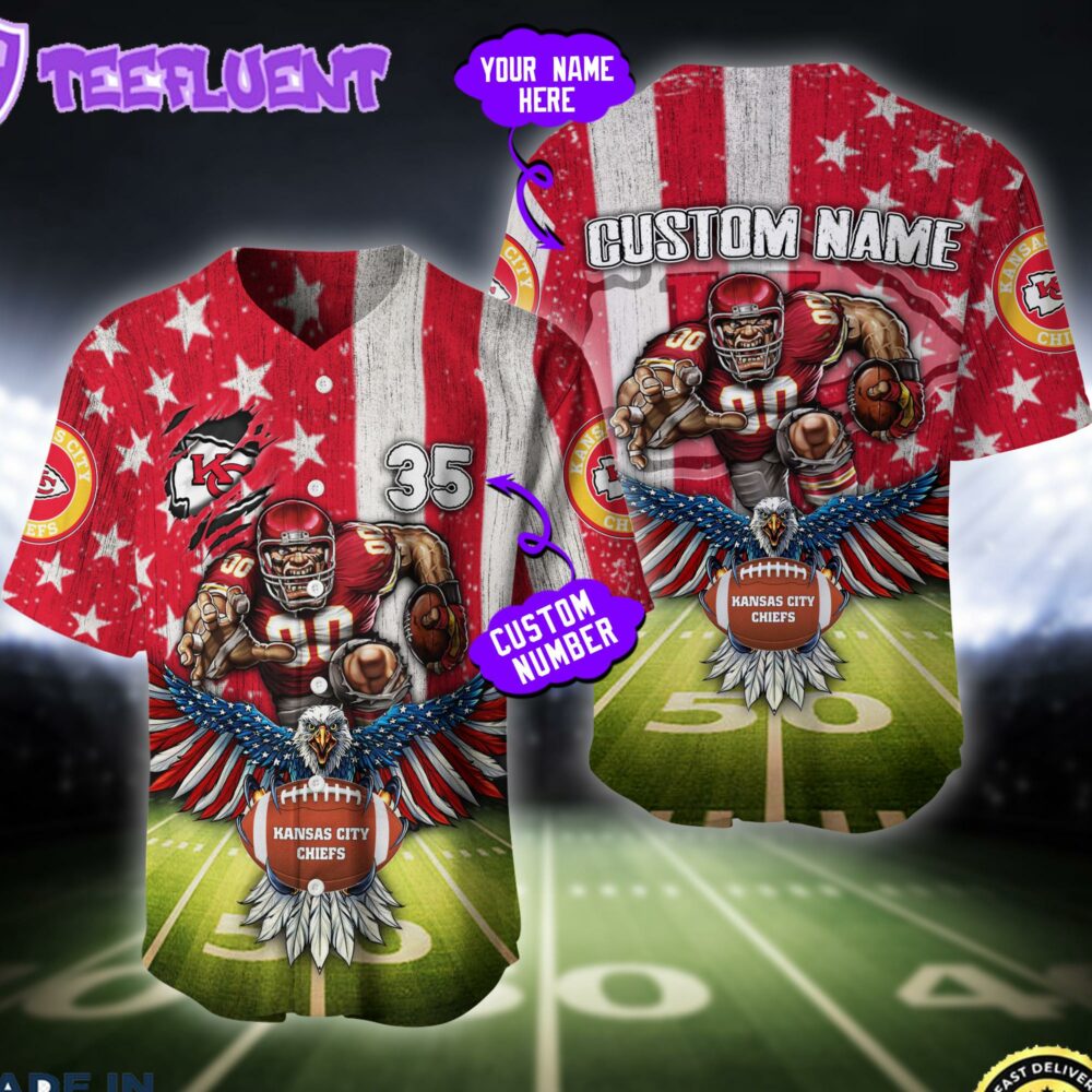 Kansas City Chiefs NFL Baseball Jersey Custom Shirt For Fans