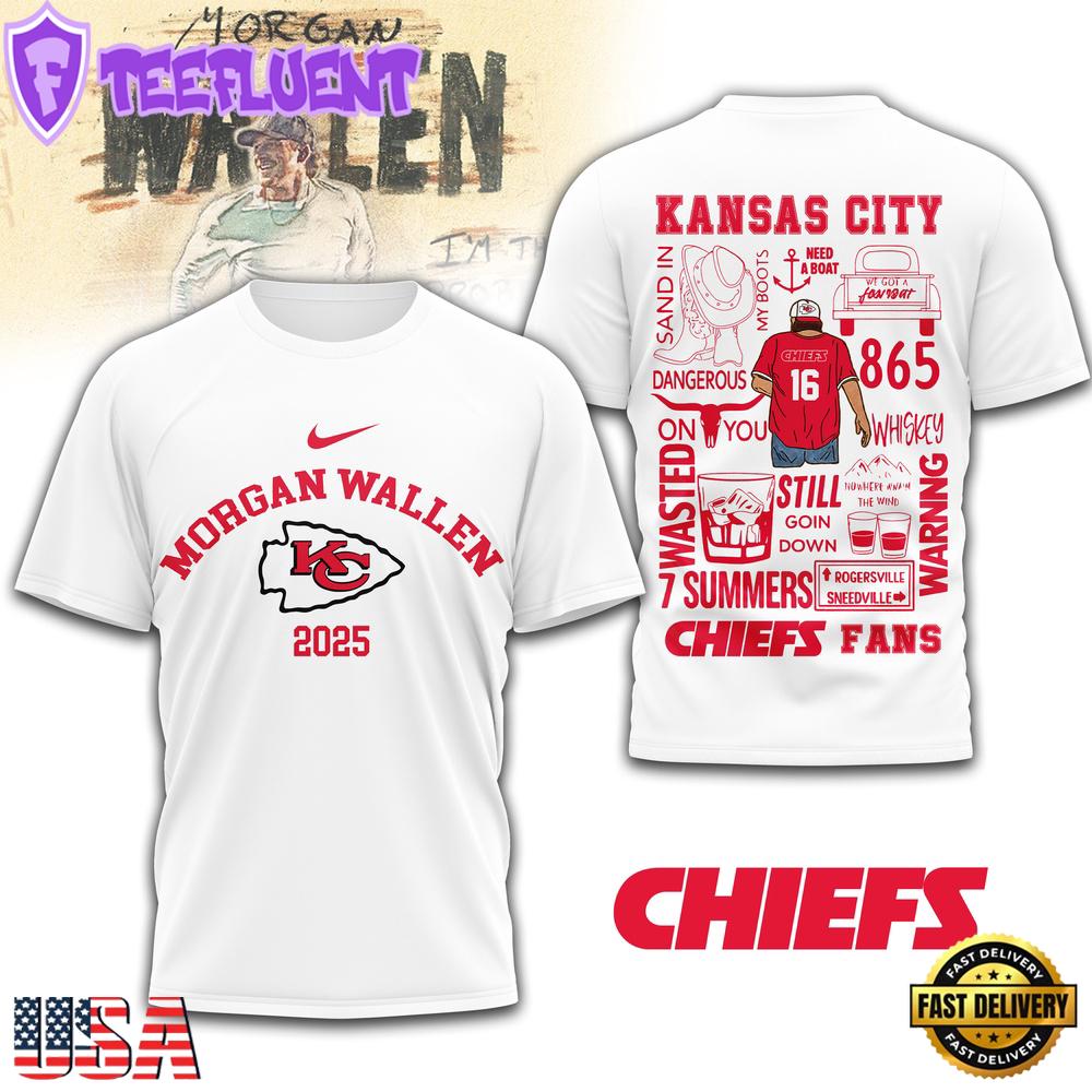Kansas City Chiefs NFL Morgan Wallen 3D T-Shirt