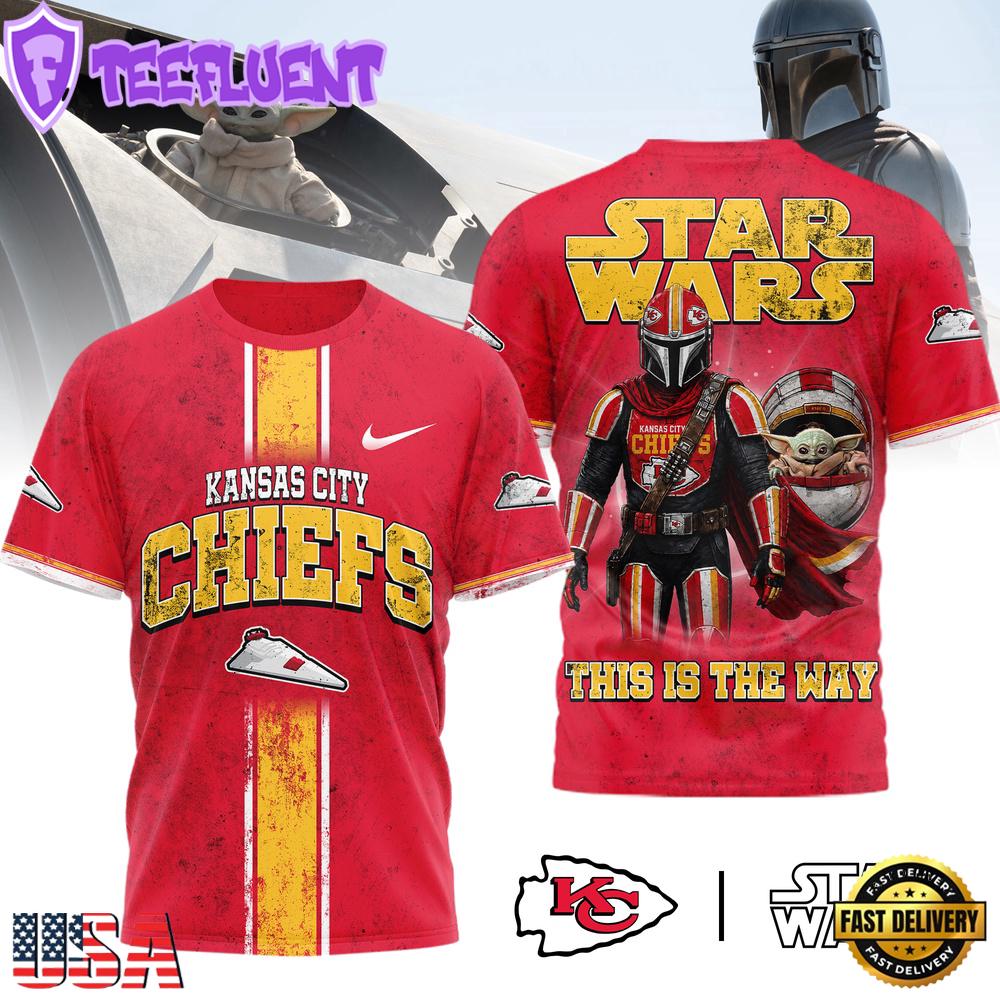 Kansas City Chiefs NFL This Is The Way Star Wars 3D T-Shirt For Fans
