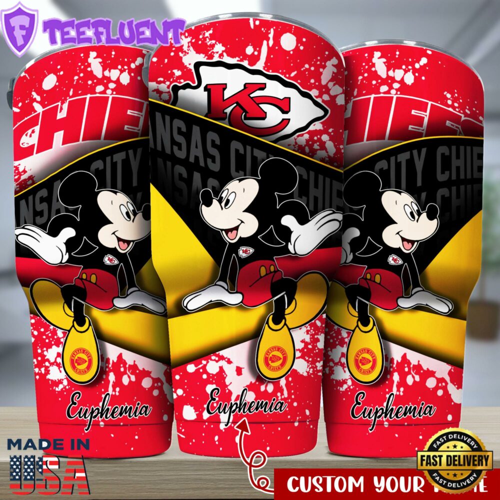Kansas City Chiefs NFL-Custom Tumbler Mickey Mouse Style