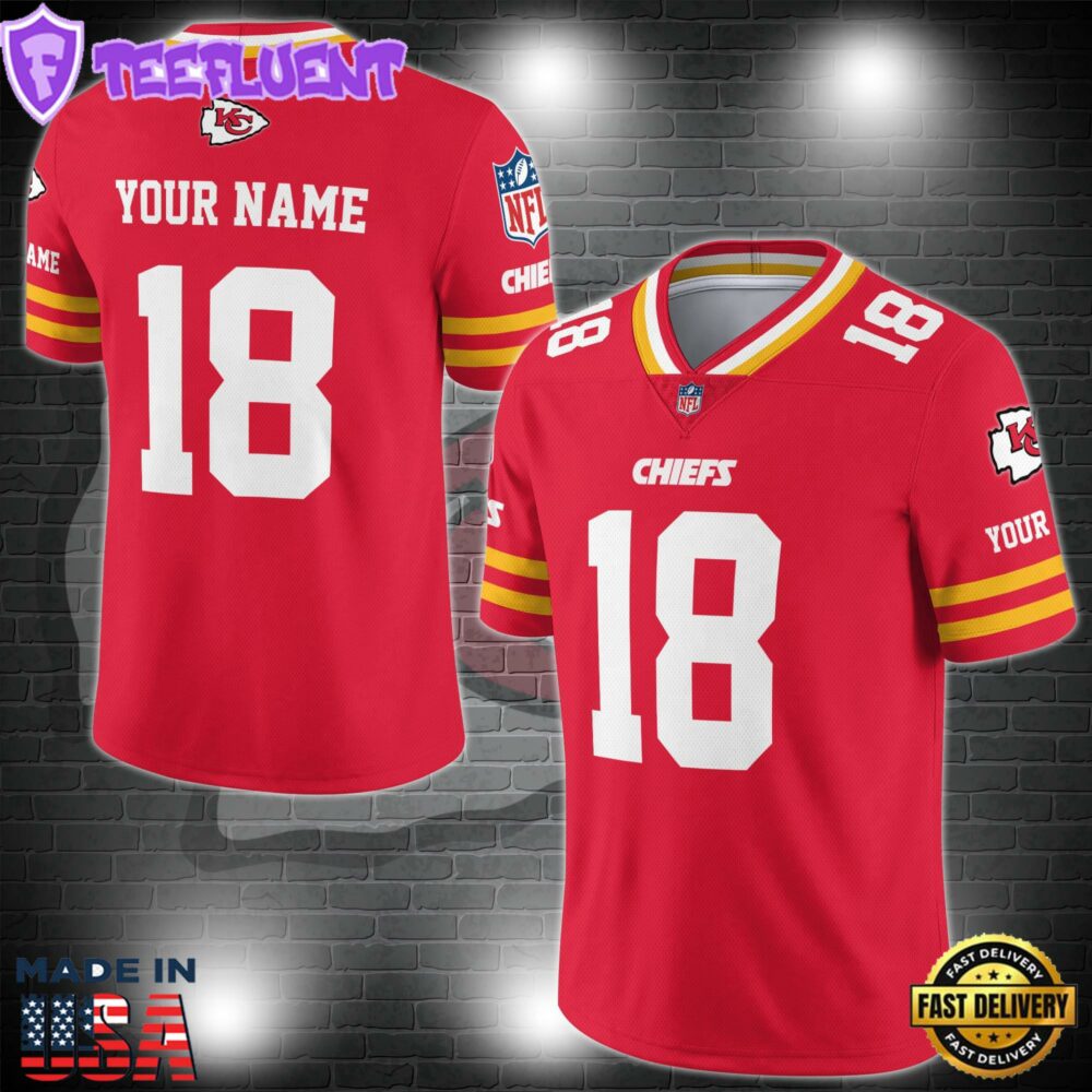 Kansas City Chiefs Personalized V-neck Football Jersey Sport Gifts For Fan