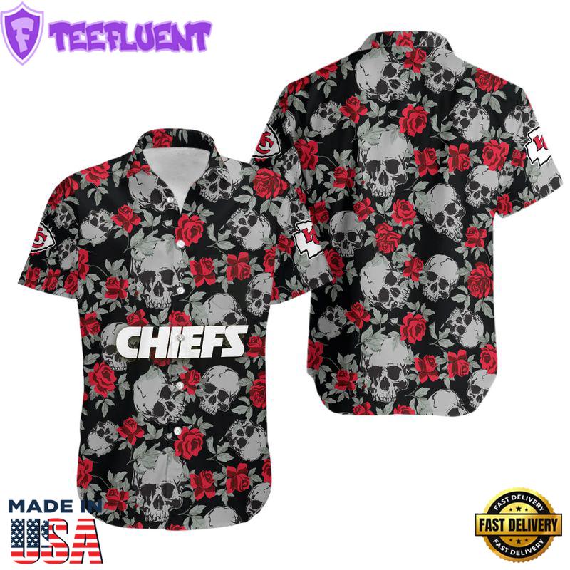 Kansas City Chiefs Roses And Skull Hawaii Shirt and Shorts Summer