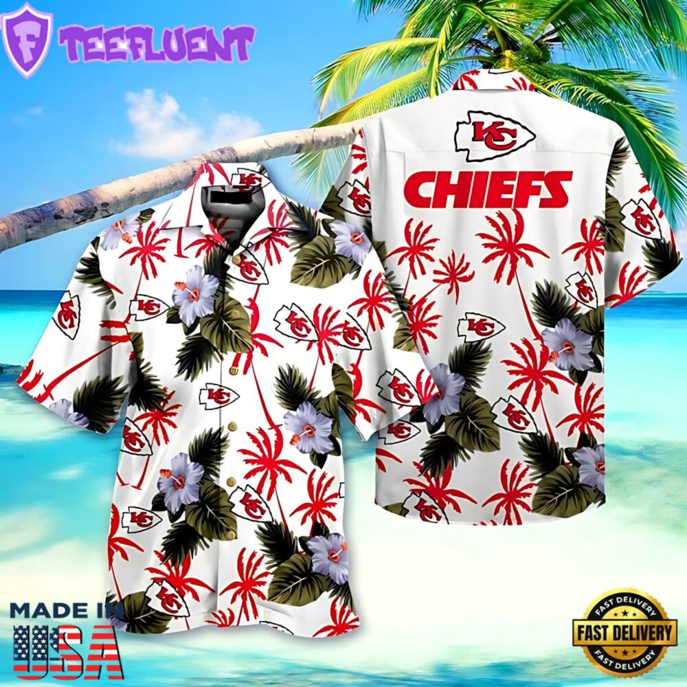Kansas City Chiefs Tropical Palms Hawaiian Shirt