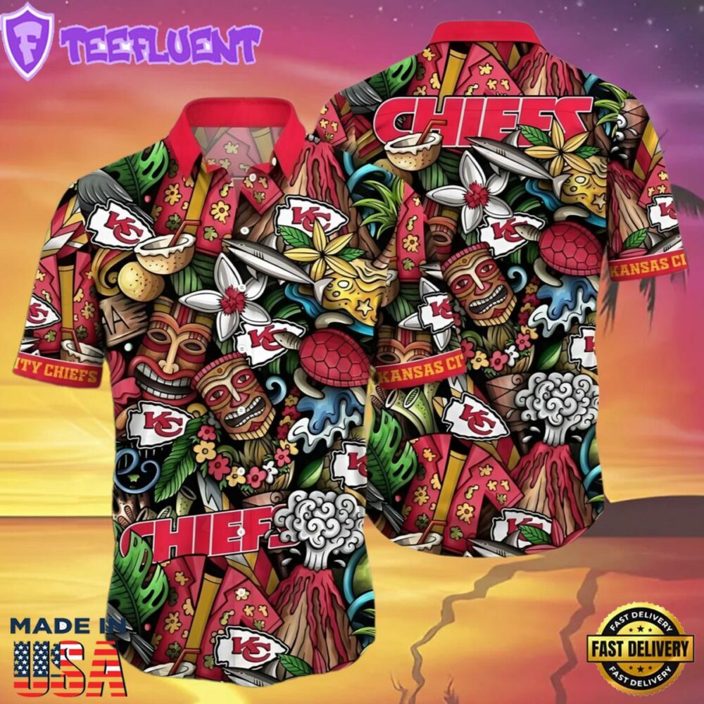 Kansas City Chiefs Tropical Tiki Hawaiian Shirt