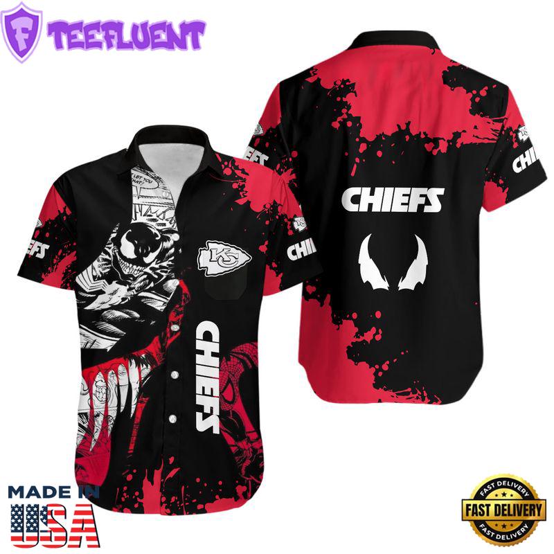 Kansas City Chiefs Venom All Over Print Hawaii Shirt Unisex Size