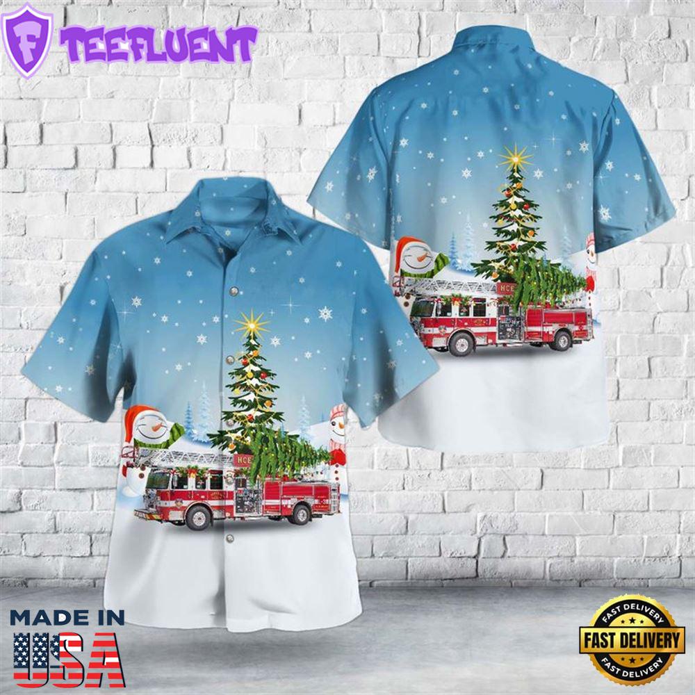 Katy, Texas, Harris County ESD No.48 Christmas Hawaiian Shirt