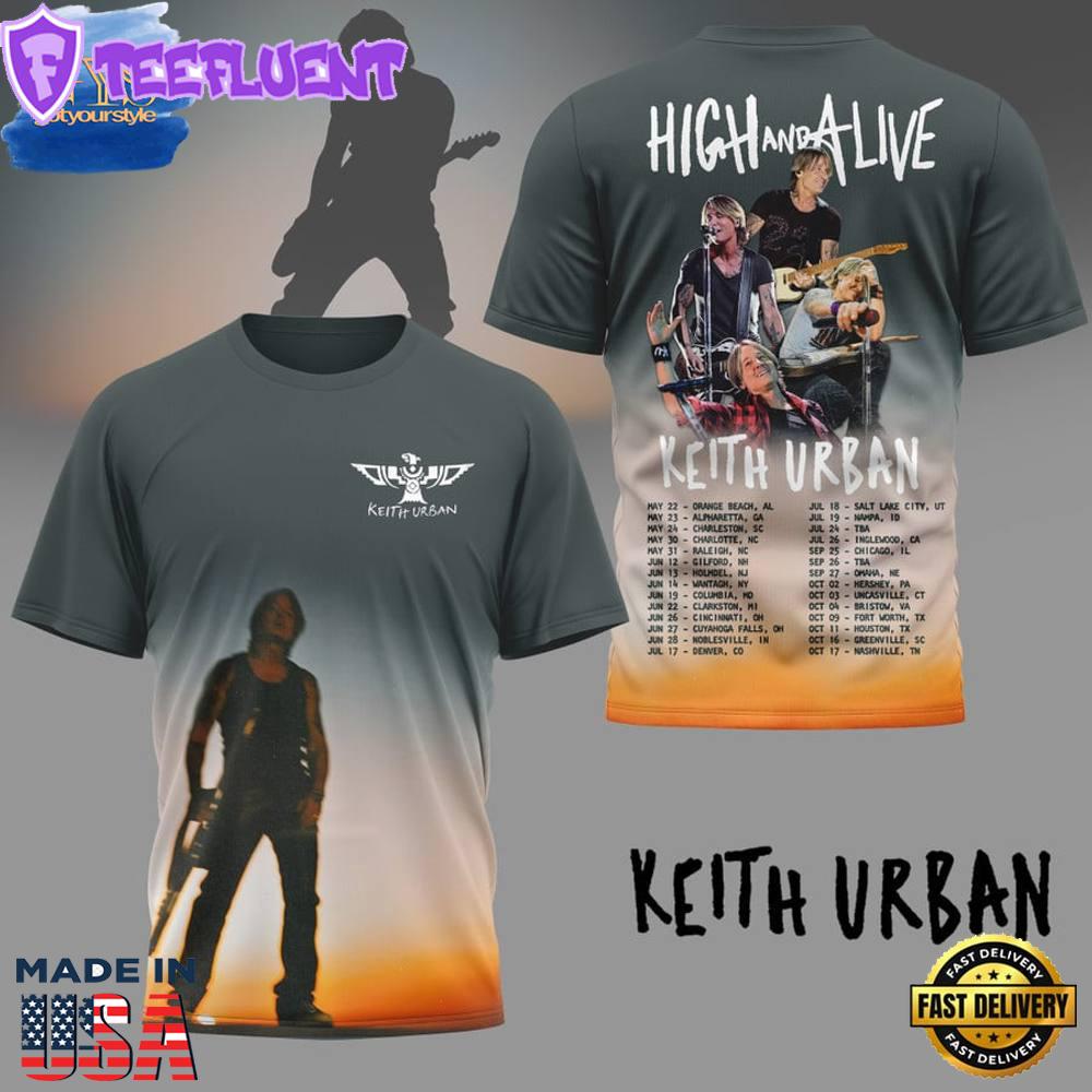 Keith Urban High And Alive Tour 2025 Shirt