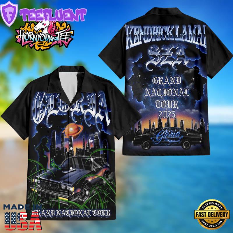 Kendrick Lamar And SZA For Tour Gloria Grand National In North America Hawaiian Shirt
