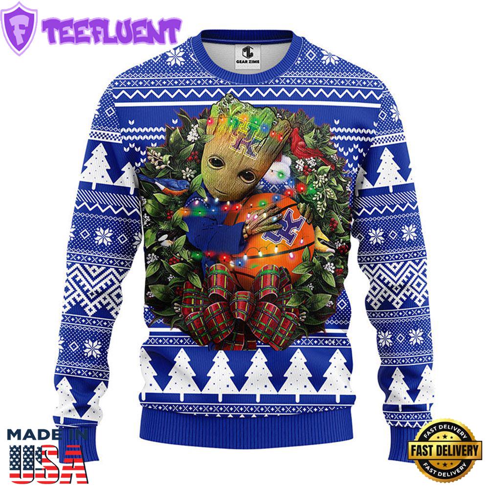 Kentucky Wildcats Groot Hug Christmas Ugly Sweater Sport For Fan