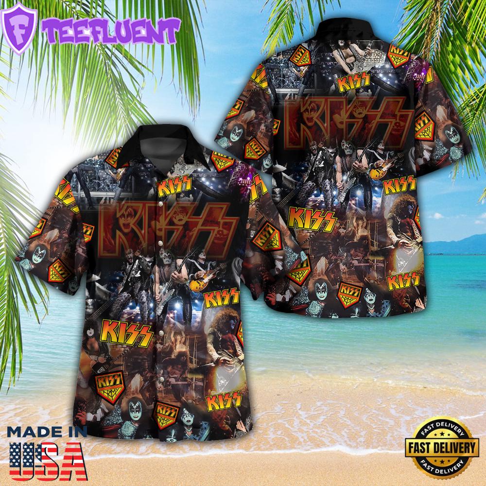 Kiss Band 3D Gift Summer Hawaiian Shirt For Man And Women