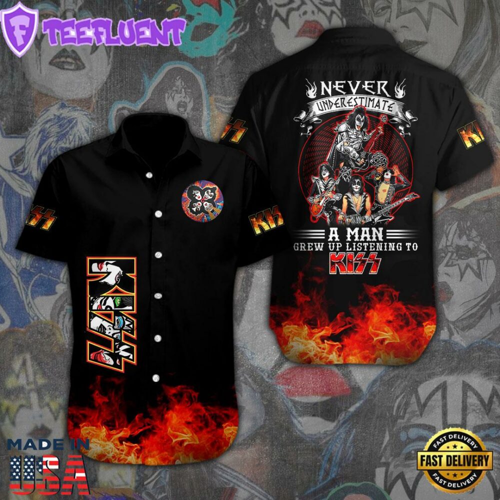 Kiss Band Short Sleeve Dress Shirt For Man And Women