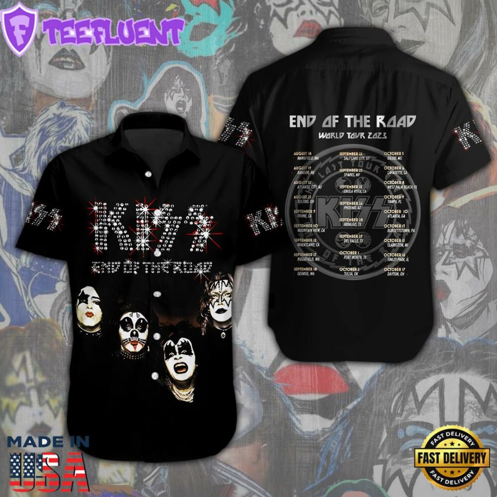 Kiss Band Short Sleeve Dress Shirt For Man And Women