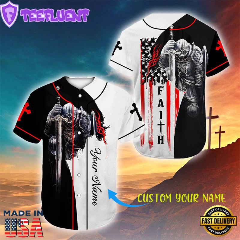 Knight Templar Believe And Have Faith Cross Custom Baseball Jersey