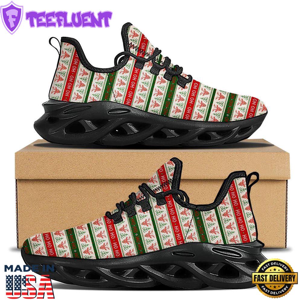 Knitted Christmas Print Pattern Black Max Soul Shoes