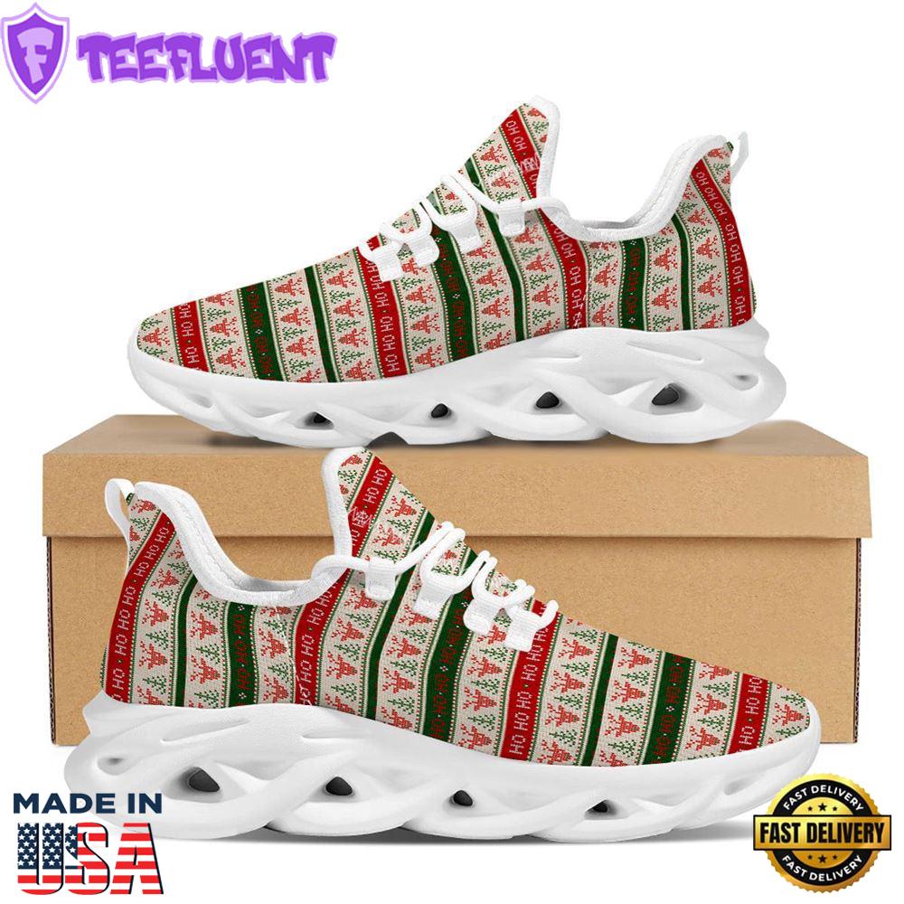 Knitted Christmas Print Pattern White Max Soul Shoes