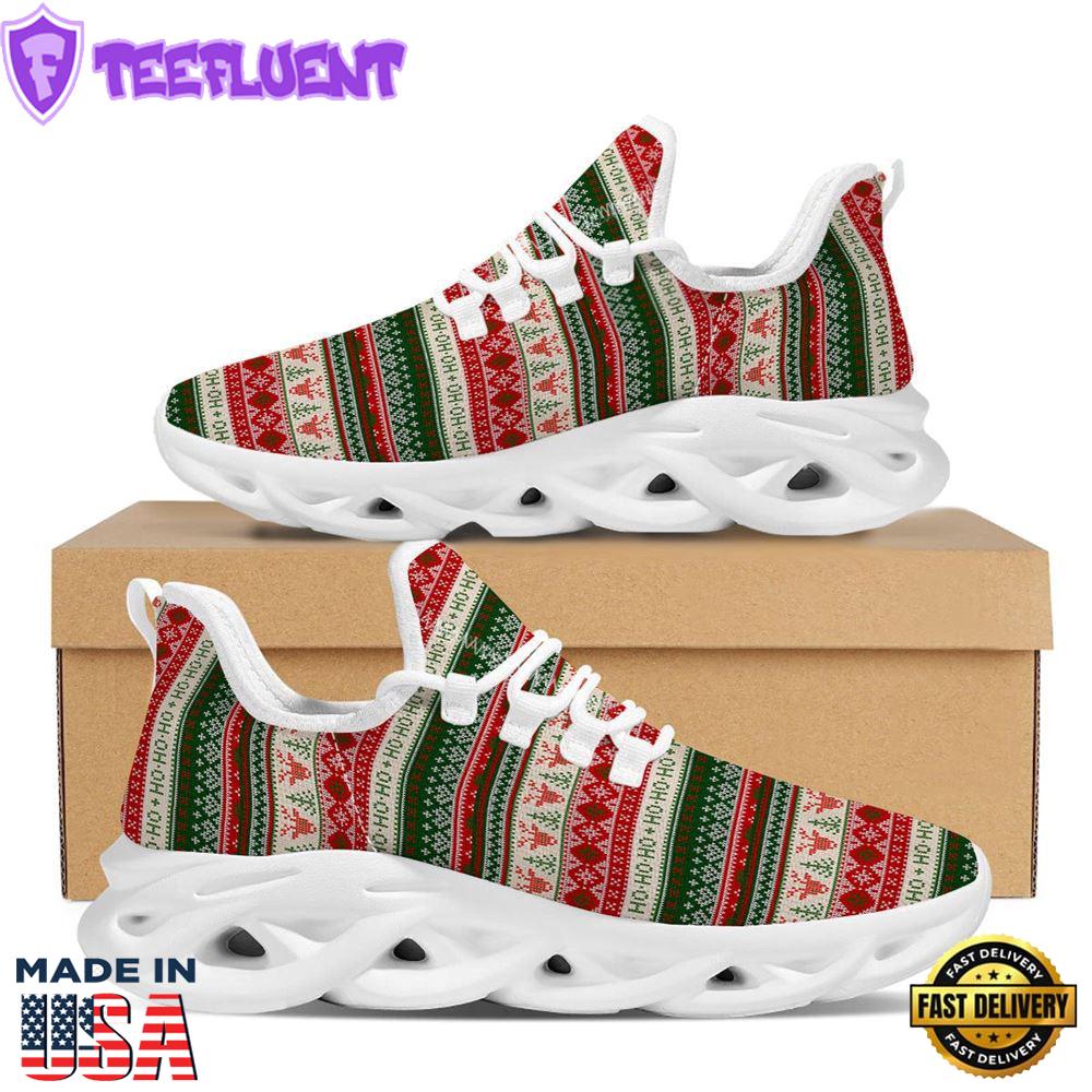 Knitted Christmas Tree Print Pattern White Max Soul Shoes