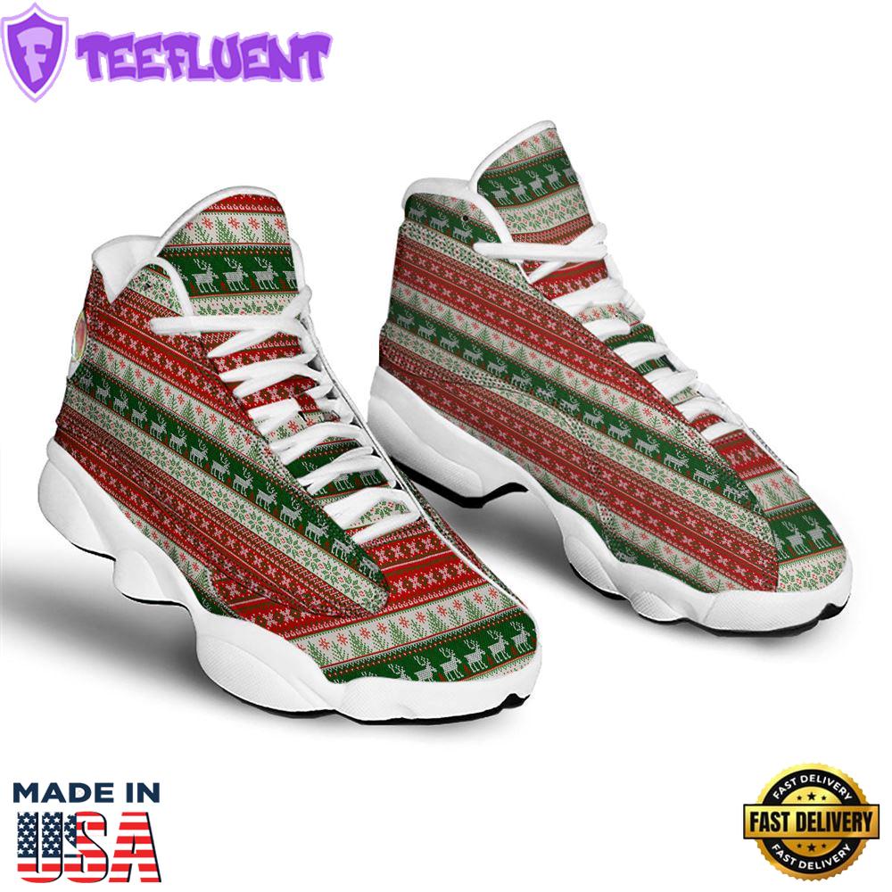 Knitted Merry Christmas Print Pattern Jd13 Shoes For Men Women