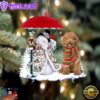 Labradoodle With Snowman Christmas Ornament, Gift For Christmas