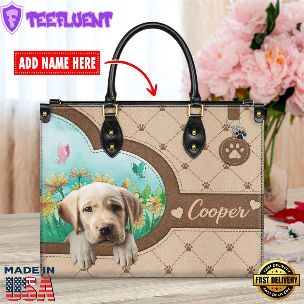 Labrador Retriever Dog Duccy Dog Lover Leather Handbag