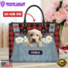 Labrador Retriever Dog This Human Belongs To Leather Handbag