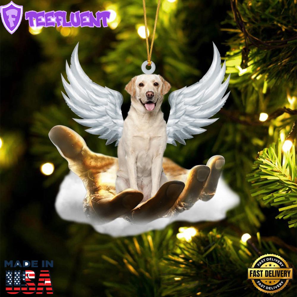 Labrador Retriever On The Hands Of Jesus Ornament, Gift For Christmas