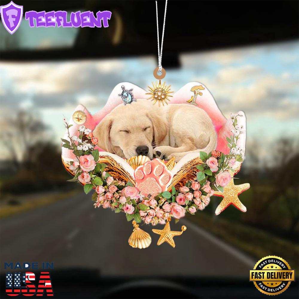 Labrador Retriever Sleeping In The Seashell Ornament, Gift For Christmas
