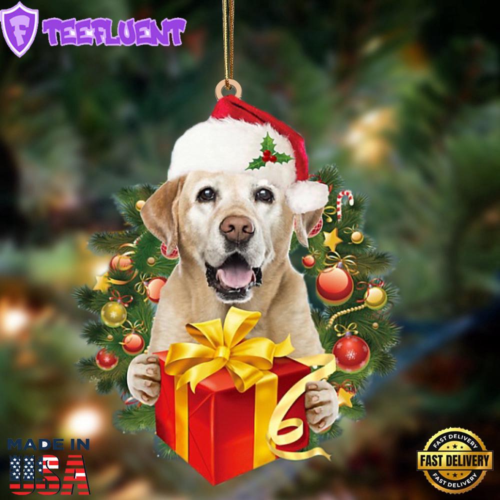 Labrador-Dogs Give Gifts Hanging Ornament, Gift For Christmas
