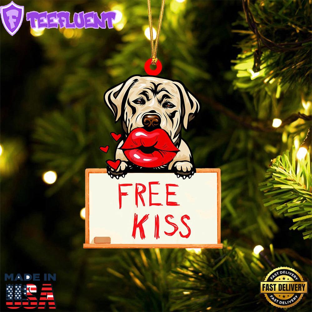 Labrador-Retriever Free Kiss Christmas Ornament, Gift For Christmas