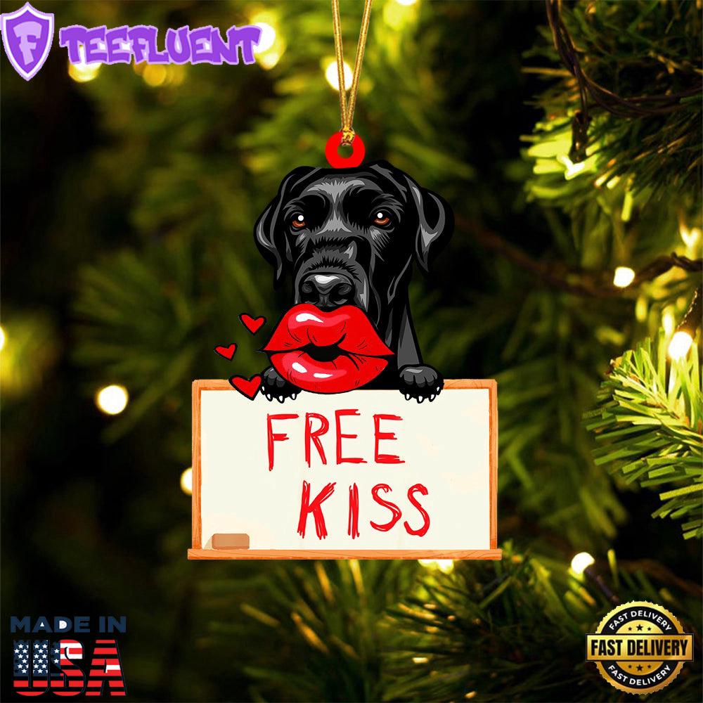 Labrador-Retriever2 Free Kiss Christmas Ornament, Gift For Christmas