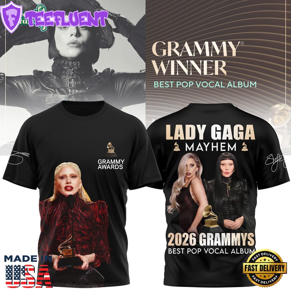 Lady Gaga 2026 Grammy Awards Black Tshirt 2026