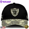 Las Vegas Raiders 2024 Salute to Service Club Black Camo Cap Gift For Veteran